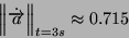 \begin{displaymath}
\cos\Theta=\frac{\dot{\overrightarrow{a}}\cdot\overrightarro...
...ht)\sin gt}{\sqrt{cÃÂ²+gÃÂ²\left(1+ct\right)ÃÂ²}}\approx2.34\: rad\end{displaymath}