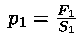 p(1)=F(1)/S(1)